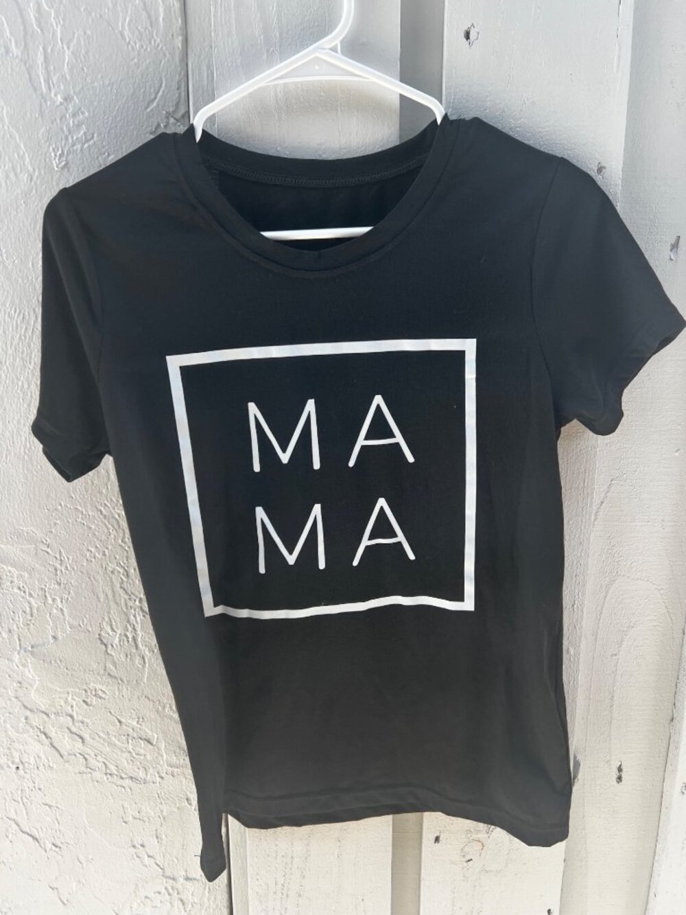Two NWT MAMA Black Graphic t-shirts size SMALL & XLARGE